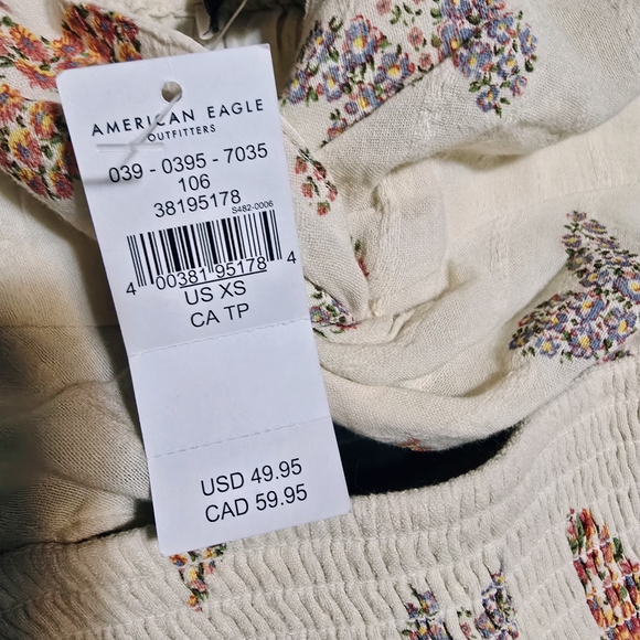 American Eagle Outfitters Cream Butterfly Mini Dress - Picture 6 of 6